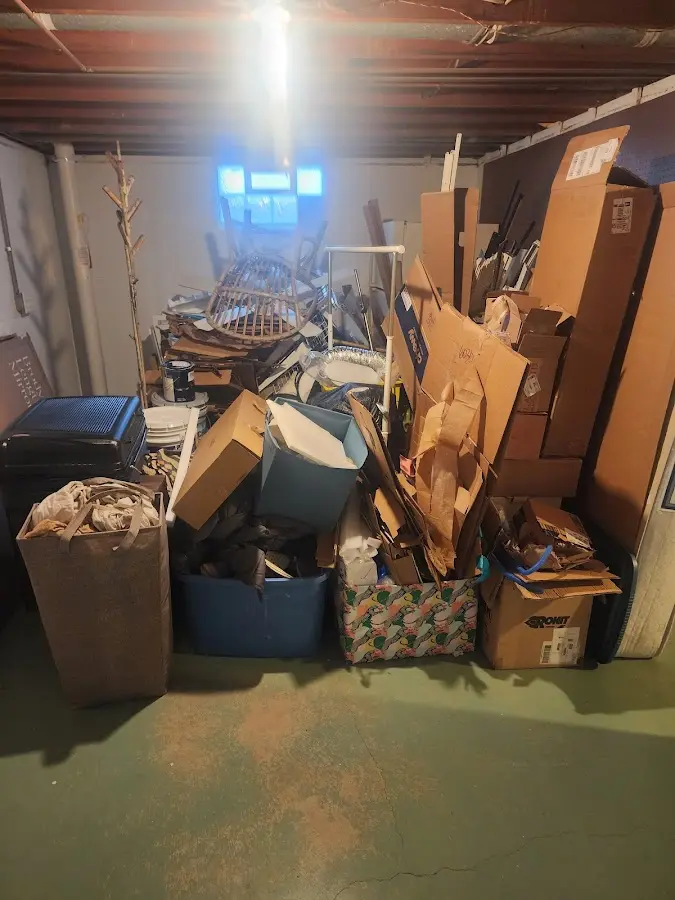 Roll-off dumpster container at job site for 40 Yard Dumpster Rental in Laurel